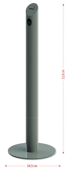 Zigaretten Stand-Ascher Outdoor Grau Lackiert 2,2 Liter