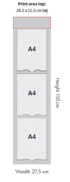 Info-Tafel & Prospekthalter mit 3 x A4