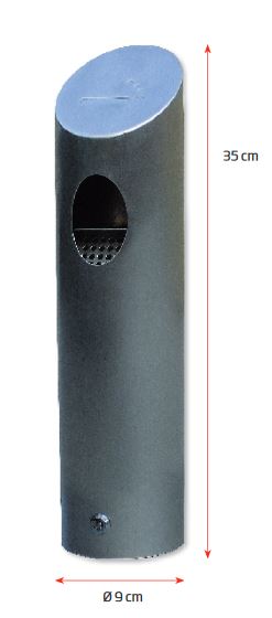 Zigaretten  Stand-Ascher "Tube" Stahl-aus gebürstetem Stahl 0,7 Liter
