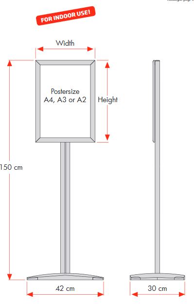 Info-Ständer „Mini 1“ – mit Plakatrahmen-technische daten