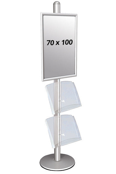 Info-Ständer 3 mit 2x A3 Prospektregal & Klapprahmen-acryl-70x100