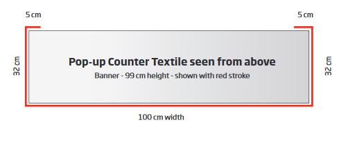 Messetheke - Pop-up Counter Textil - zusammenklappbar 