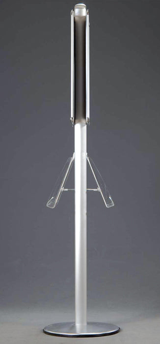 Info-Ständer 2 mit 4x A4 Prospektregal & 2 Klapprahmen- beidseitig-seitenansicht acryl