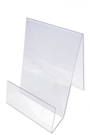 Acryl-Display für_Bücher, Magazine und Zeitschriften-Frontansicht-leer-A4-Vertikal