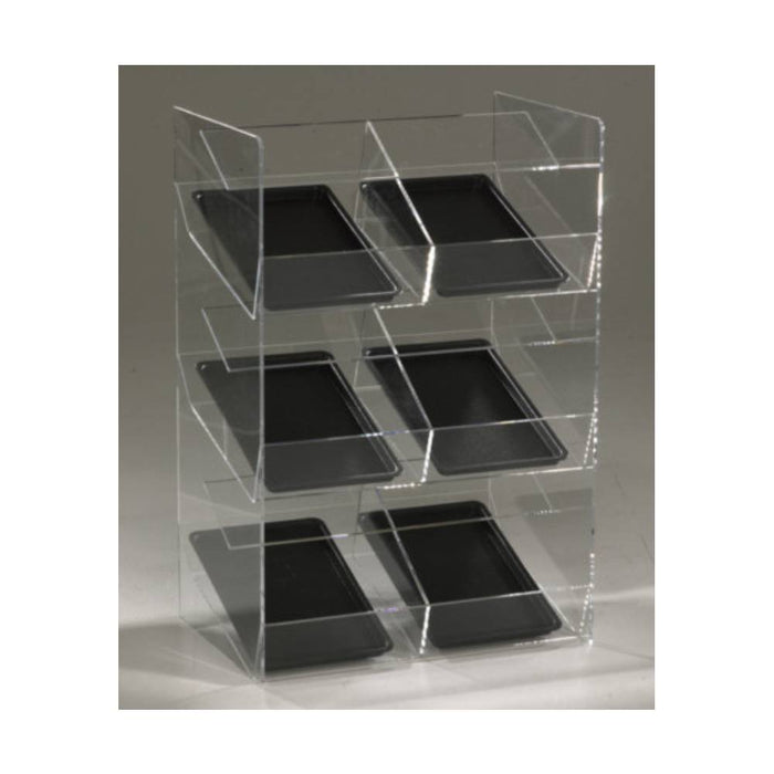 Kompakter Verkaufsständer Acryl mit optionalen Tabletts