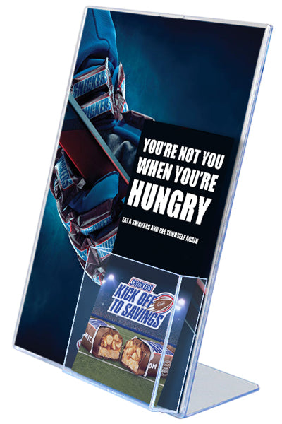 Acryl Tischaufsteller L-Single mit Kartenfach fuer Infos und Flyer