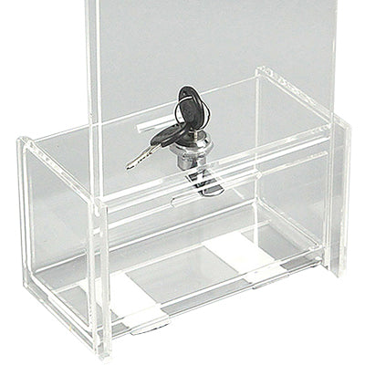 Acryl Spendenbox mit Display A5 – abschließbar mit Schlüssel