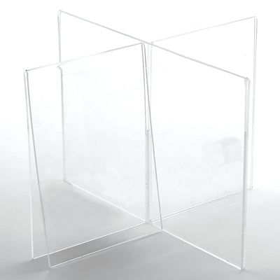 Acryl Tischaufsteller Cross mit vier Sichtflächen für Speisekarten