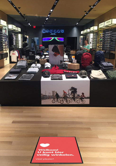 Rutschfeste Werbematte für Promotion im Eingangsbereich-A1