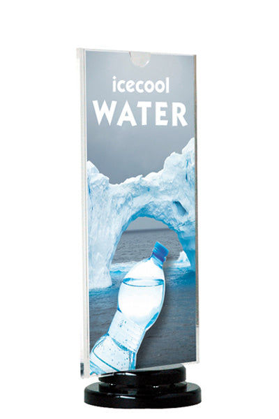 360°-drehbarer Tischaufsteller Spin – Menü- und Angebote und Flyer