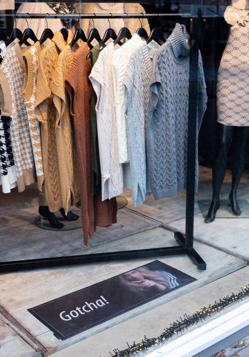 FloorWindo Werbematte schwarz für Bodenwerbung