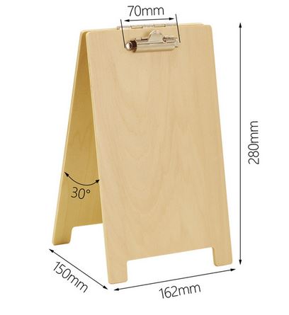 Doppelseitiger Tischaufsteller Holz A5 für Flyer und Angebote