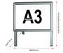 Maßangaben Kundenstopper A3 Aluminium horizontal 45 x 48 x 35 cm