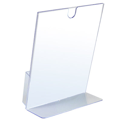 Acryl-Tischaufsteller L-Single mit Kartenfach für Rezeption