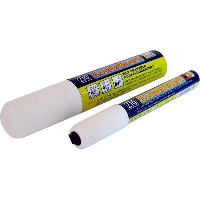 Kreidemarker weiß mit 6 mm und 15 mm Spitze für Tafeln und Glas