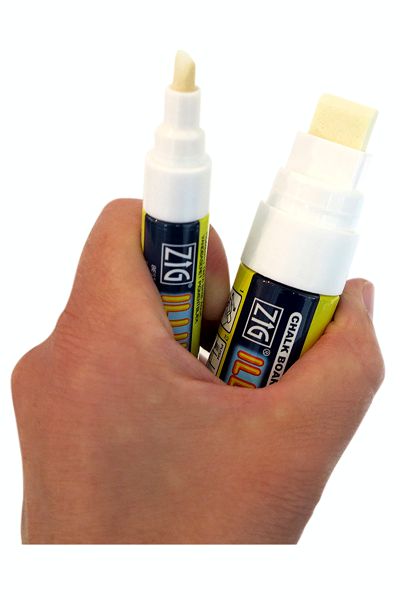 Kreidemarker für Kreidetafeln und Kundenstopper in der Anwendung