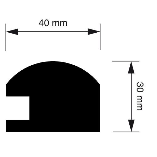 Kreidetafel - dunkelbraun - 50 x 60 - abgerundeter Rahmen
