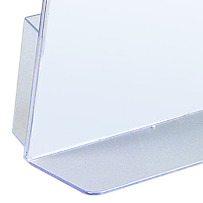 Detailaufnahme L-Single Infostaender mit Visitenkartenfach