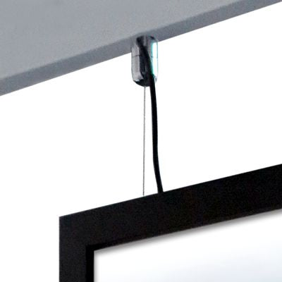 LED-Leuchtrahmen „Crown“ doppelseitig, aufgehängt an Decke für Werbung