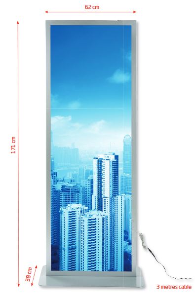 Werbedisplay Totem doppelseitig mit magnetischer Acrylfront