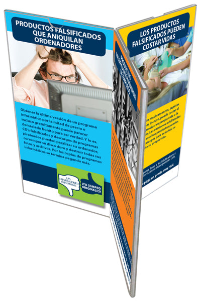 Menühalter Cross x 3 aus Acryl für 6x M65 Drucke transparent