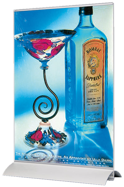 Menühalter Swing Wing Vertikal aus Acryl & Aluminium für Gastronomie