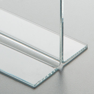 Stabiler Acrylfuß T-Vertikal Tischaufsteller mit Einleger