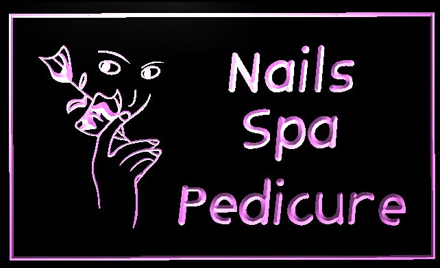 LED Schild "Nails - Spa - Pedicure"