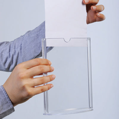 Menühalter Oval Leaflet transparent doppelseitig für Angebote