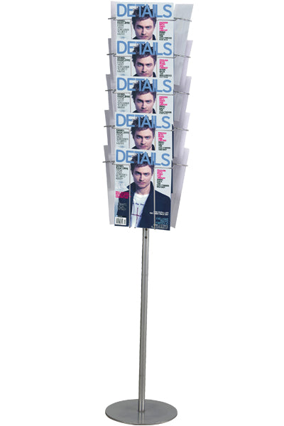 Prospektständer 15x A4 – stabiler Metall-Aufsteller Silber für Flyer, Broschüren & Kataloge