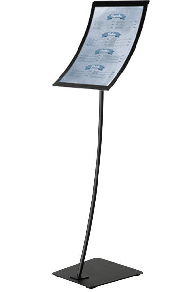 Info- und Menü-Ständer Curved – schwarzer Magnetrahmen A3