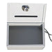 Spenden- & Tip-Box aus Stahl – Weiß-mit Schloss und Diebstahlsicherung