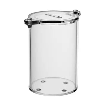 Transparente Spendenbox Zylinder aus Acryl, 12 cm hoch, ideal für Spenden, Trinkgeld in der Fußgängerzone, Events, oder Märkten.