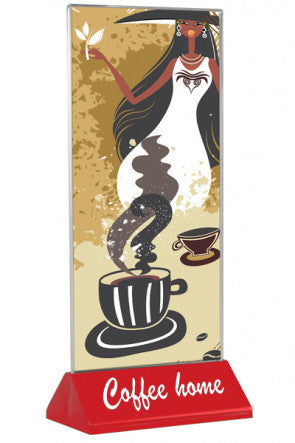 Tischaufsteller Acryl – Pyramid Modell für Cafes & Bars-_m65_vertikal_rot