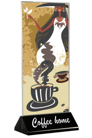 Tischaufsteller Acryl – Pyramid Modell für Cafes & Bars-_m65_vertikal_schwarz