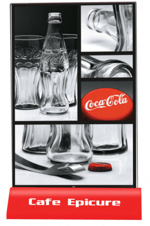 Tischaufsteller Acryl – Pyramid Modell für Cafes & Bars-a5_vertikal-rot