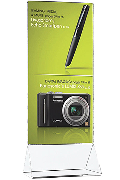 Tischaufsteller Delta Acryl für Flyer und Infoblätter im Büro