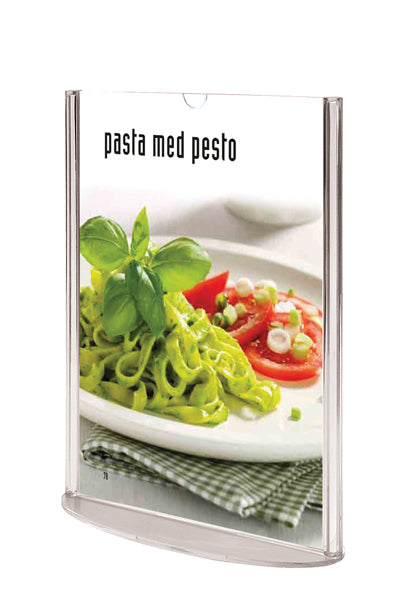 Tischaufsteller Oval Leaflet mit ovalem Standfuß für Menükarten 