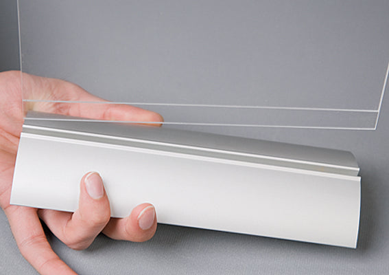 Tischaufsteller Swing Wing Fuß silber für Gastronomie, Hotels und Events