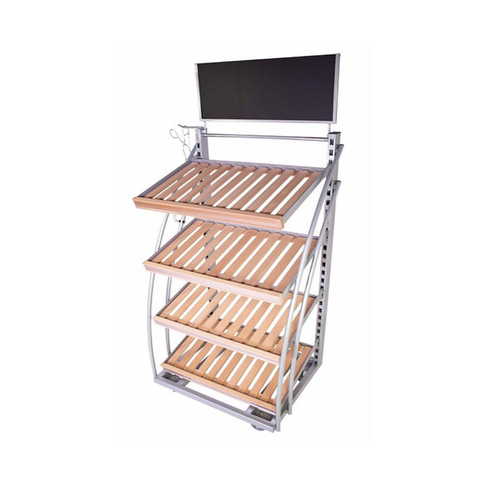 Mobiler Verkaufsständer aus Aluminium für Backwaren und Aktionsware