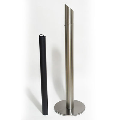 Vergleich zwischen Edelstahl- und grauem Zigaretten-Standascher – stabile Outdoor-Modelle für Eingangsbereiche