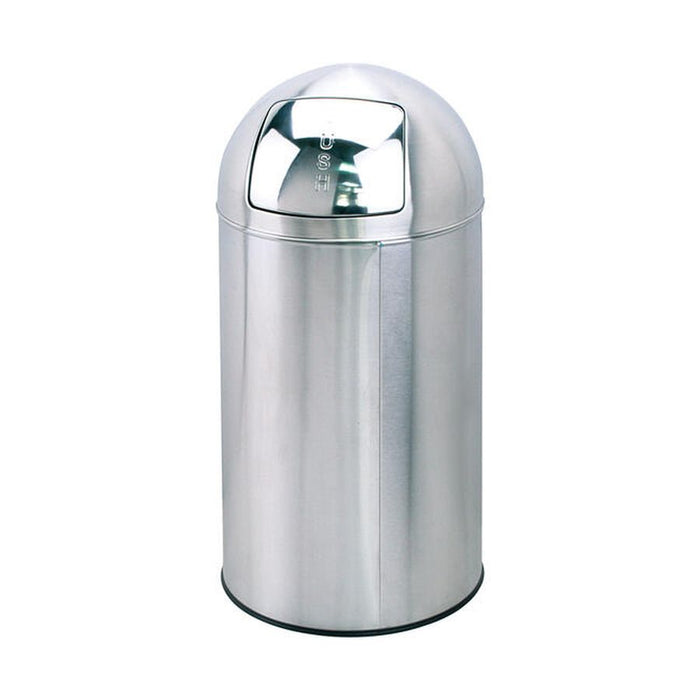 Edelstahl Abfallbehälter mit Push-Klappe für Messe, Gastronomie und Gewerbe