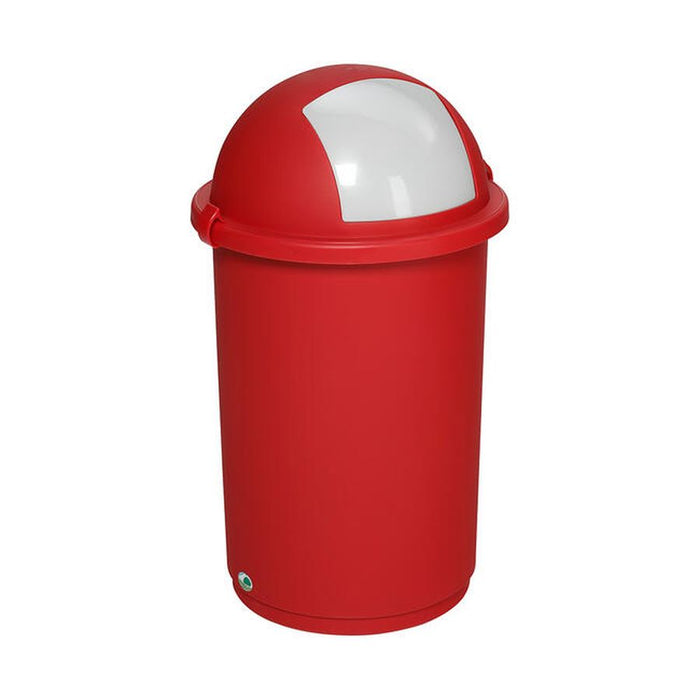 Roter Kunststoff Mülleimer mit Wippdeckel