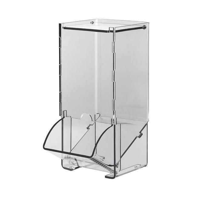 Glasklare Verkaufsschütte mit Klappe für Theken