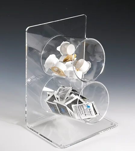 Acryl Organizer mit 2 Fächern für Zucker und Kaffeesahne in der Gastronomie