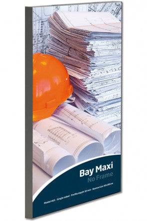 Beispielbanner im einseitigen Banner-Rahmen Bay zur Wandpräsentation - 100x200