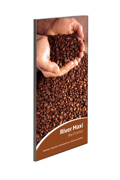 Banner-Rahmen River einseitig aus Aluminium zur Wandmontage