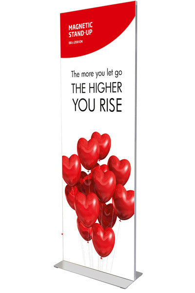 Magnetisches Bannerdisplay als Roll-Up Alternative - Hochwertiger Banner-Ständer Magnetic Stand-Up 80x200 cm