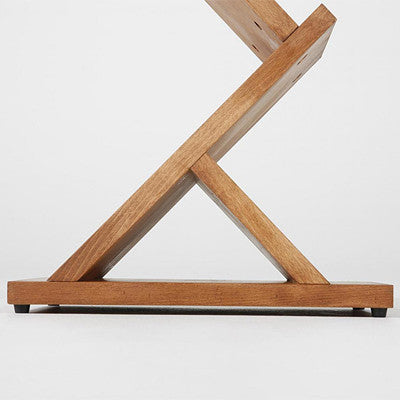 Bodenplatte Broschüren-Ständer Holz Zig Zag