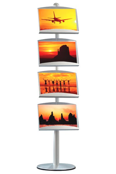 Flyerständer Aluminium Multi 7 – eleganter Aufsteller für Empfangsbereiche